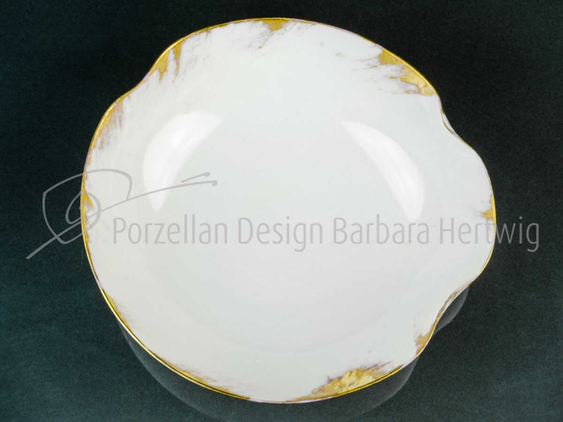 Preview: große Porzellanschale mit Goldrand