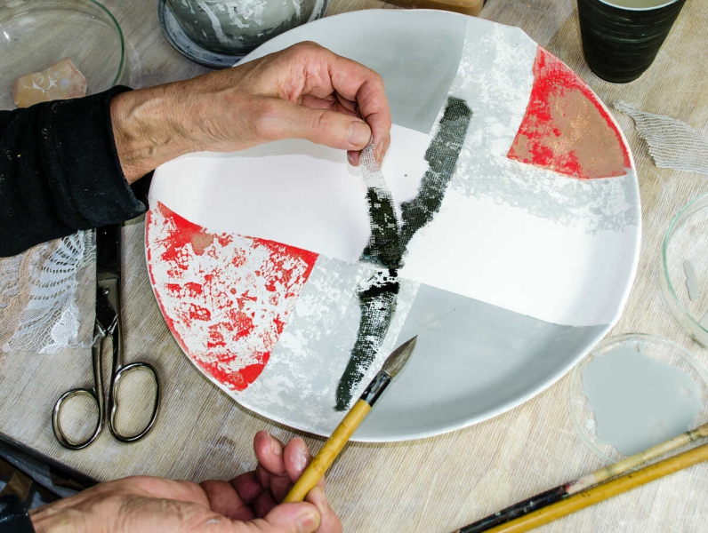 Workshop  – Umdruck – Mixed Media auf Paperclay